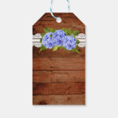 Rustic Lace Blue Hydrangea Gastgeschenk Hochzeit G Geschenkanhänger (Rückseite)