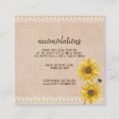 Rustic Lace & Burlap Sunflowers Wedding Hotel Begleitkarte (Vorderseite)