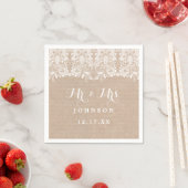 Rustic Lace Burlap Wedpaper Napkins Serviette (Beispiel)