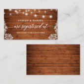 Rustic Lace Calligraphy Wedding Registry Card Begleitkarte (Vorne/Hinten)