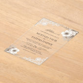 Rustic Lace Ivory Floral Islamic Wedding Acryleinladungen (Ablage )