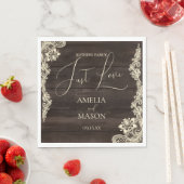 Rustic Lace Nothing Fancy Just Love Wedding Paper Serviette (Beispiel)