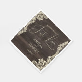 Rustic Lace Nothing Fancy Just Love Wedding Paper Serviette (Ecke)
