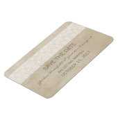 Rustic Lace Save the Date Magnet, Ivory Magnet (Linke Seite)