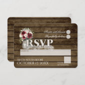 Rustic Ladder Liebe Burgundy Rose UAWG Wedding RSVP Karte (Vorne/Hinten)