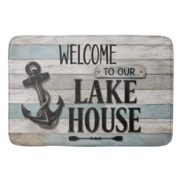 Rustic Lake House Anchor Nautical Coastal Badematte