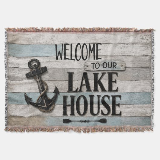 Rustic Lake House Anchor Nautical Coastal Decke (Vorderseite)