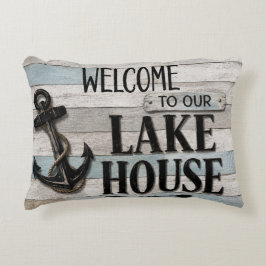 Rustic Lake House Anchor Nautical Coastal Dekokissen