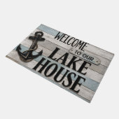 Rustic Lake House Anchor Nautical Coastal Fußmatte (Schrägansicht)