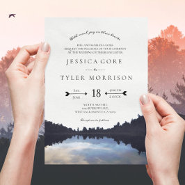 ©Rustic Lake Reflections Lakeside Wedding Einladung