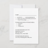 Rustic Lake Tahoe Elegant Script Wedding RSVP Karte (Rückseite)