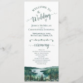 Rustic Lake Tahoe Watercolor Landscape Wedding Programm (Vorderseite)