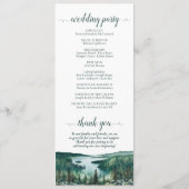 Rustic Lake Tahoe Watercolor Landscape Wedding Programm (Rückseite)