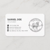 Rustic Lamb Schaf Farm LOGO QR Code Visitenkarte (Vorderseite)