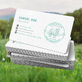 Rustic Lamb Sheep Farm LOGO QR Code Green Visitenkarte