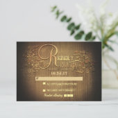 RUSTIC LAND Blumenholz Hochzeit RSVP Karten (Stehend Vorderseite)