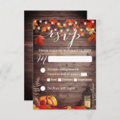 Rustic Lantern Barn Wood Hochzeit im Herbst UAWG RSVP Karte (Vorne/Hinten)