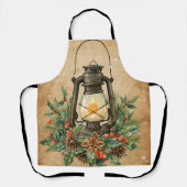 Rustic lantern christmas holly pine festive winter schürze (Vorderseite)