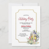 Rustic Lantern Feiertag Einladung (Vorderseite)