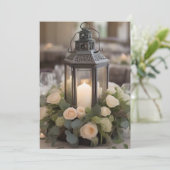 Rustic Lantern Floral Centerpiece Card (Stehend Vorderseite)