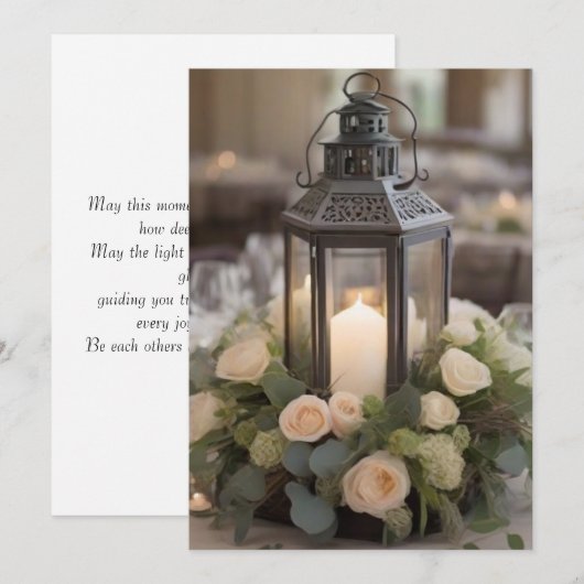 Rustic Lantern Floral Centerpiece Card (Vorne/Hinten)