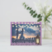 Rustic Lantern Lavender Floral Foto Vielen Dank Postkarte (Stehend Vorderseite)