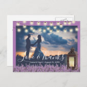Rustic Lantern Lavender Floral Foto Vielen Dank Postkarte (Vorne/Hinten)