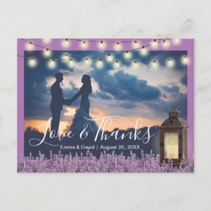 Rustic Lantern Lavender Floral Foto Vielen Dank Postkarte
