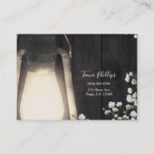Rustic Lantern Light & Baby's Breath Floral Visitenkarte (Rückseite)
