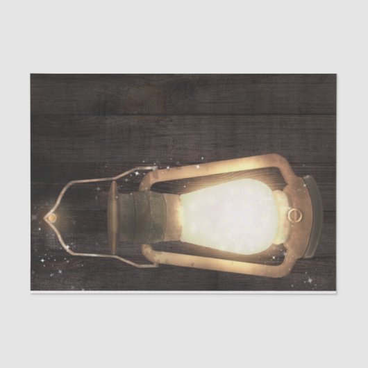 Rustic Lantern Light Brown Barn Wood Wedding Seidenpapier (Vorderseite)