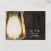Rustic Lantern Light Brown Wood Farmhouse Stall Visitenkarte (Rückseite)