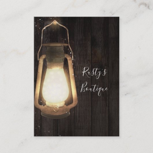 Rustic Lantern Light Brown Wood Farmhouse Stall Visitenkarte (Vorderseite)