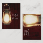 Rustic Lantern Light Cherry Wood Farmhouse Stall Visitenkarte (Vorne/Hinten)