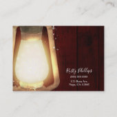 Rustic Lantern Light Cherry Wood Farmhouse Stall Visitenkarte (Rückseite)
