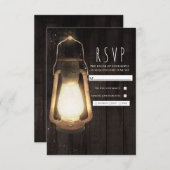 Rustic Lantern Lights Barn Wood Wedding RSVP (Vorne/Hinten)