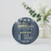 Rustic Lantern Photo Retirement Surprise Party Einladung (Stehend Vorderseite)