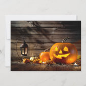 Rustic Lantern Pumpkin Familie Halloween Fotokarte Karte (Rückseite)