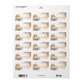 Rustic Lantern Yellow Floral Hochzeit im Herbst Ad Adressaufkleber (Vorne)