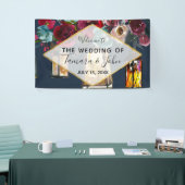 Rustic Lanterns Navy Burgundy Merlot Wedding Banner (Messeveranstaltung)