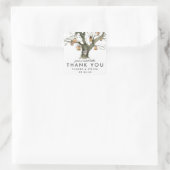 Rustic Lanterns Oak Tree Sweet Gastgeschenk Hochze Quadratischer Aufkleber (Tasche)