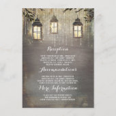 Rustic Lanterns Wedding Information Guest Begleitkarte (Vorderseite)