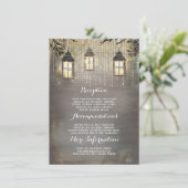 Rustic Lanterns Wedding Information Guest Begleitkarte (Stehend Vorderseite)