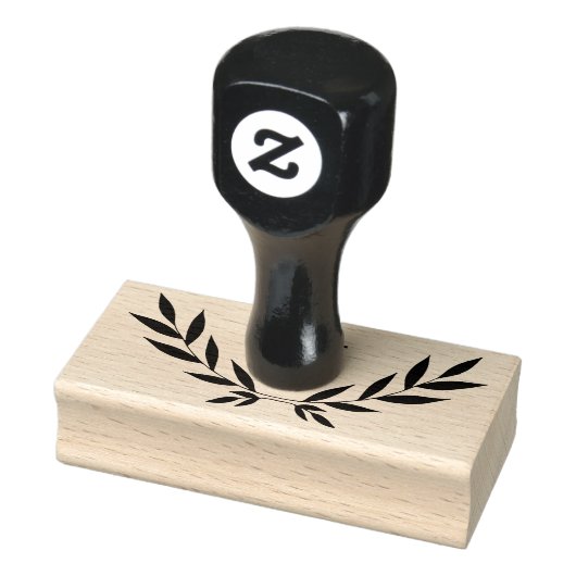 Rustic Laurel Branch Monogram Gummistempel (Stempel)