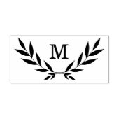 Rustic Laurel Branch Monogram Gummistempel (Prägung)