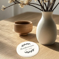 Rustic Laurel Branch Wreath Nachname Monogram