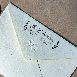 Rustic Laurel Familienname Rücksendeadresse Gummistempel