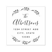 Rustic Laurel Familienname Rücksendeadresse Permastempel (Design)