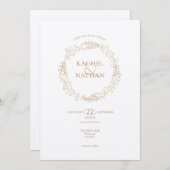 Rustic Laurel Garland Wedding Einladung (Vorne/Hinten)