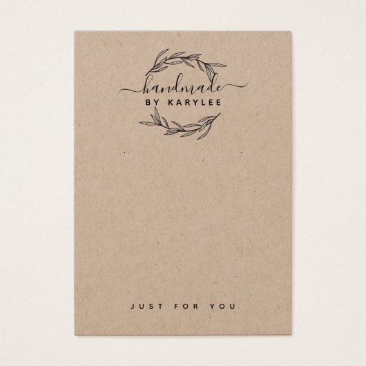 Rustic Laurel Leaf Jewelier Earring Display Card (Vorderseite)