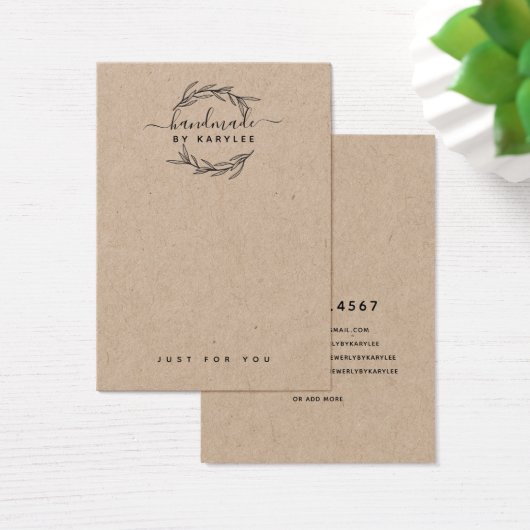 Rustic Laurel Leaf Jewelier Earring Display Card (Schreibtisch)